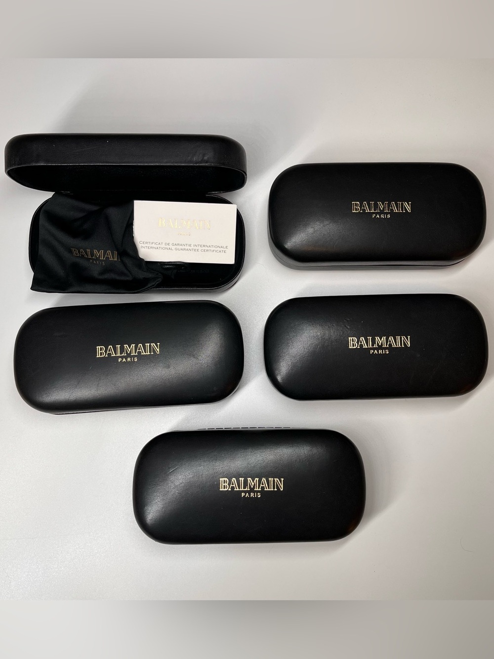 Authentic Balmain Black Eyewear Sunglasses Cases Lot of 5 Saks Fifth Avenue